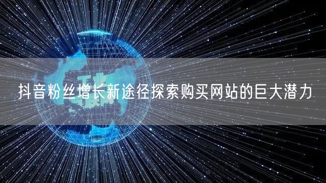 抖音粉丝增长新途径探索购买网站的巨大潜力